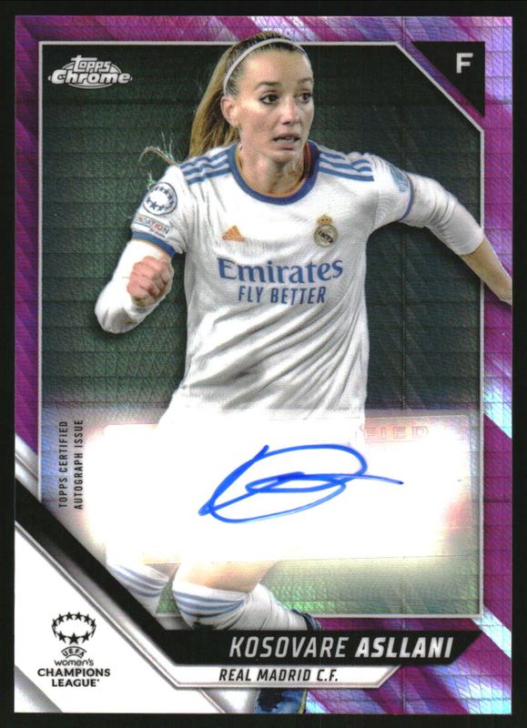 2021 Topps Chrome UEFA Women's Champions League #BA-KA Chrome Autographs - Pink Prism /150