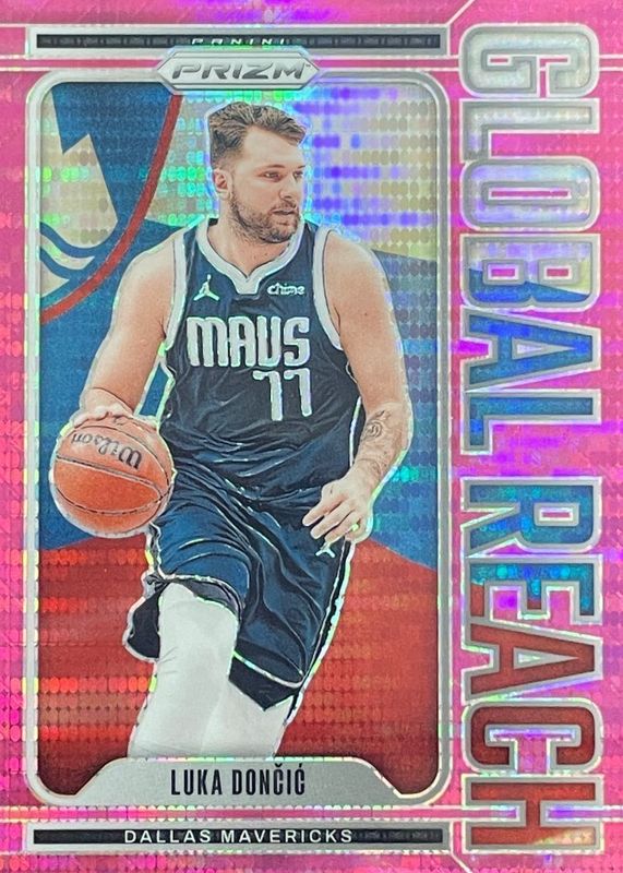 Luka Doncic 2024 Prizm #8 Global Reach - Pink Pulsar /42 Price