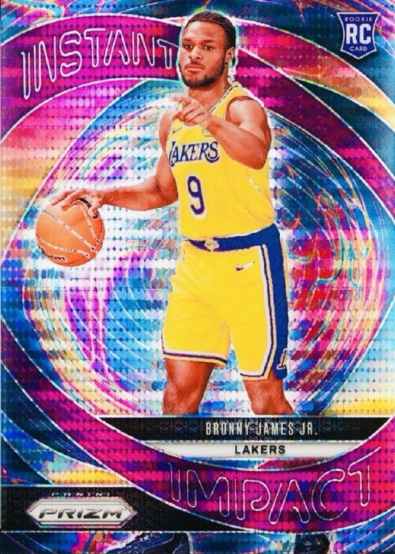 Bronny James Jr. 2024 Prizm #7 Instant Impact - Purple Pulsar /35 Rookie RAW