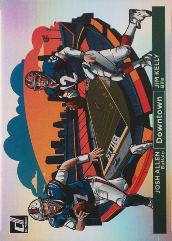 Jim Kelly / Josh Allen 2024 Donruss #15 Downtown Horizontal /(SSP) RAW