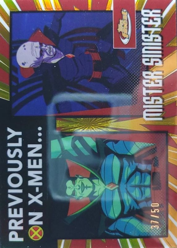 2025 Topps Finest X-Men 97 #PO-16 Previously On X-Men - Gold Refractor /50