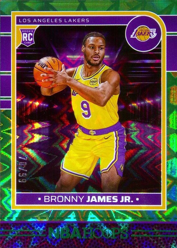 Bronny James Jr. 2024 Hoops #280 Green Explosion /99 Rookie RAW