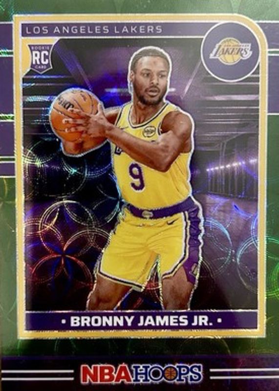 Bronny James Jr. 2024 Hoops #280 Premium Green Scope /25 Rookie RAW