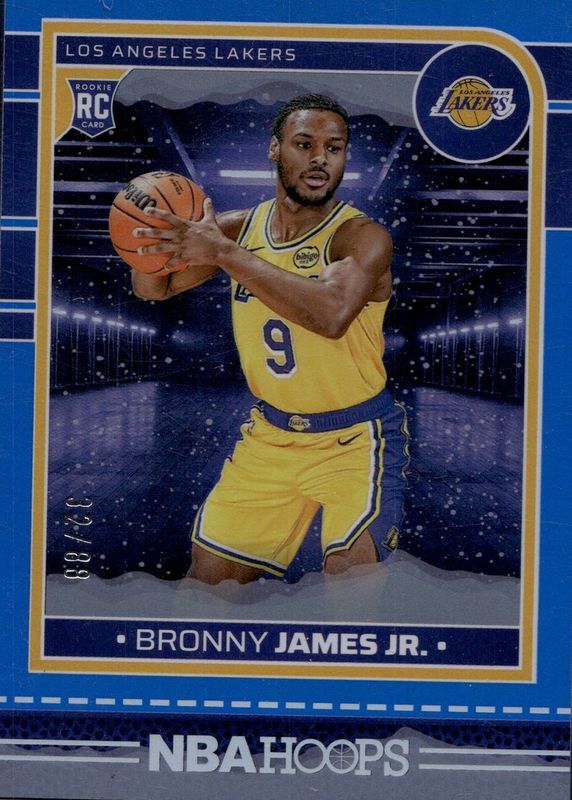 Bronny James Jr. 2024 Hoops #280 Premium Winter Blizzard /88 Rookie RAW