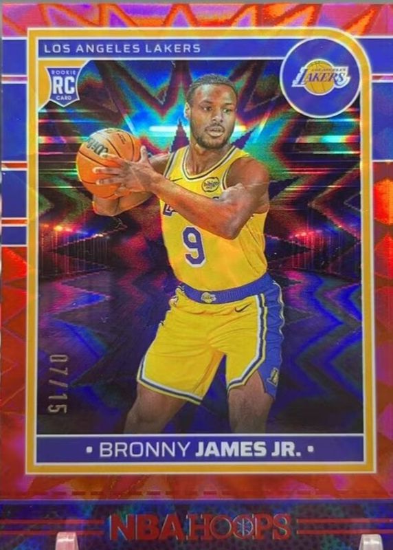 Bronny James Jr. 2024 Hoops #280 Red Explosion /15 Rookie RAW