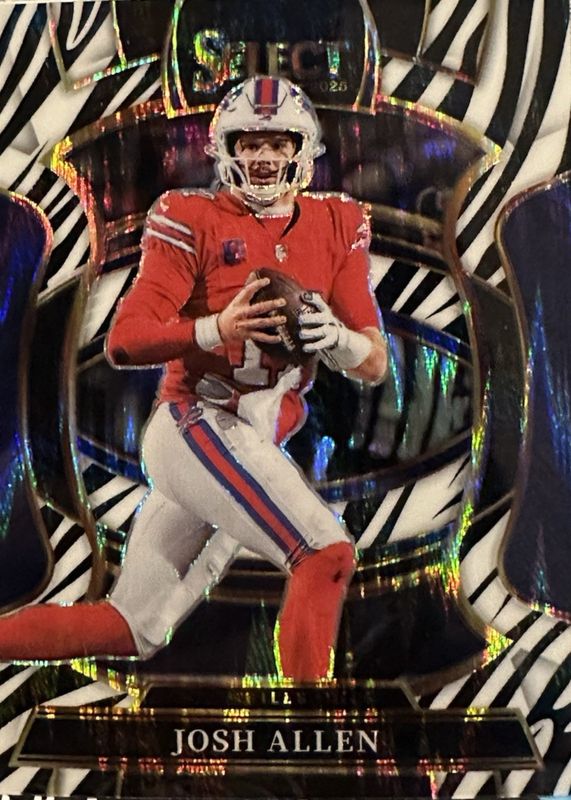Josh Allen 2025 Select #86 Concourse Zebra /(SSP) Price Guide