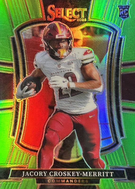 Jacory Croskey-Merritt 2025 Select #188 Premier Level Neon Green /49 ...
