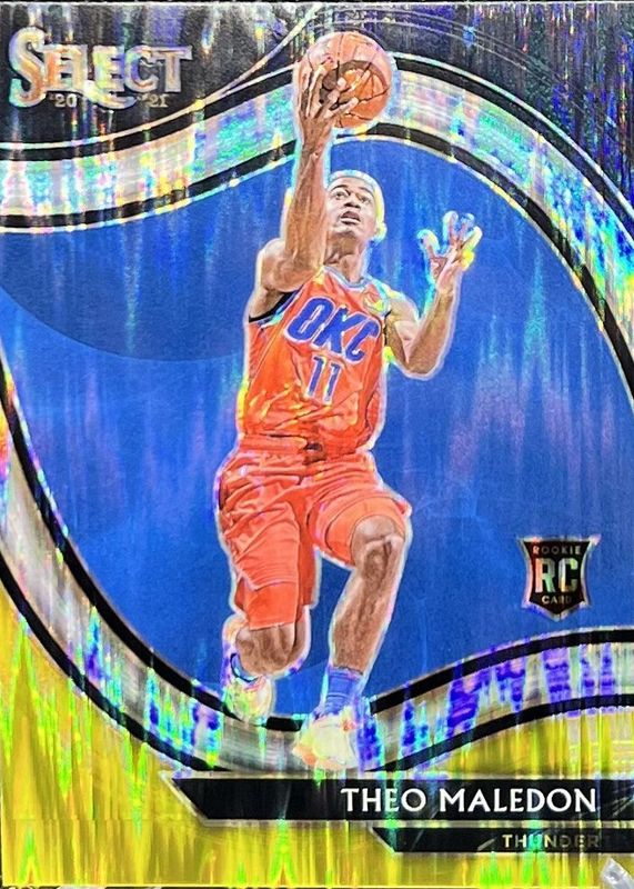 Theo Maledon 2020 Select #267 Courtside Black White Gold Flash /1 Rookie RAW