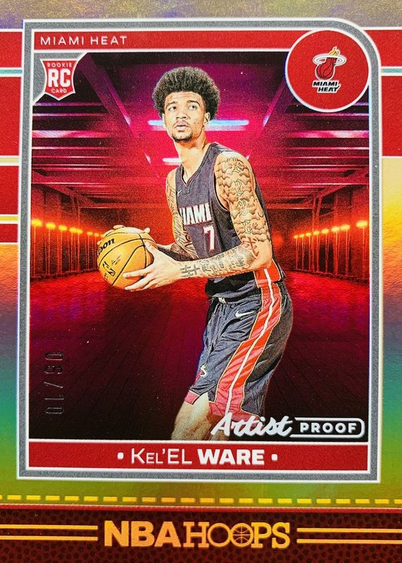 Kel'el Ware 2024 Hoops #245 Gold Artist Proof /10 Rookie RAW
