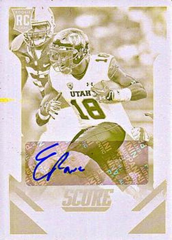 2015 Score #337 Rookie Signatures - Printing Plates Yellow /1