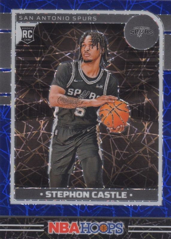 Stephon Castle 2024 Hoops #234 Premium Blue Lazer /49 Rookie RAW