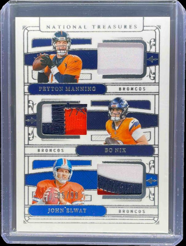 2025 National Treasures #GTM-MNE NFL Gear Trio Materials /99