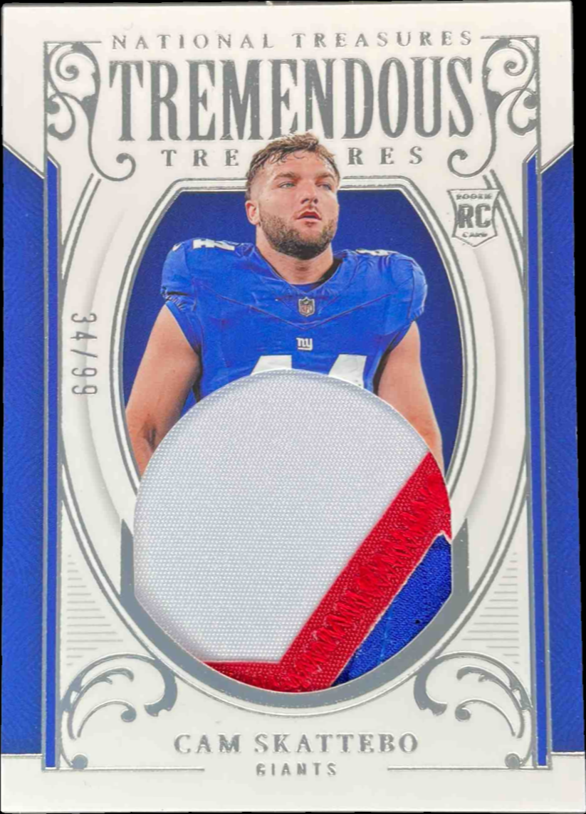 Cam Skattebo 2025 National Treasures #TT-CSO Tremendous Treasures /99 ...