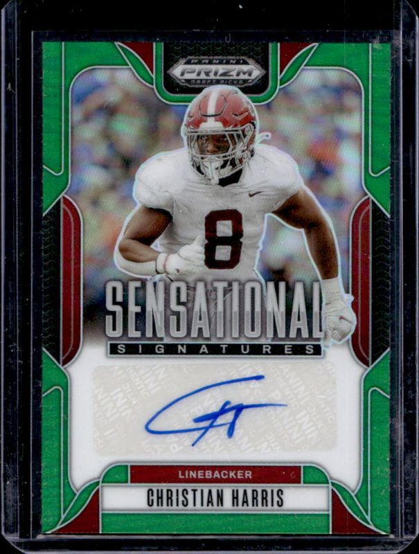 2025 Prizm Draft Picks #73 Sensational Signatures - Green