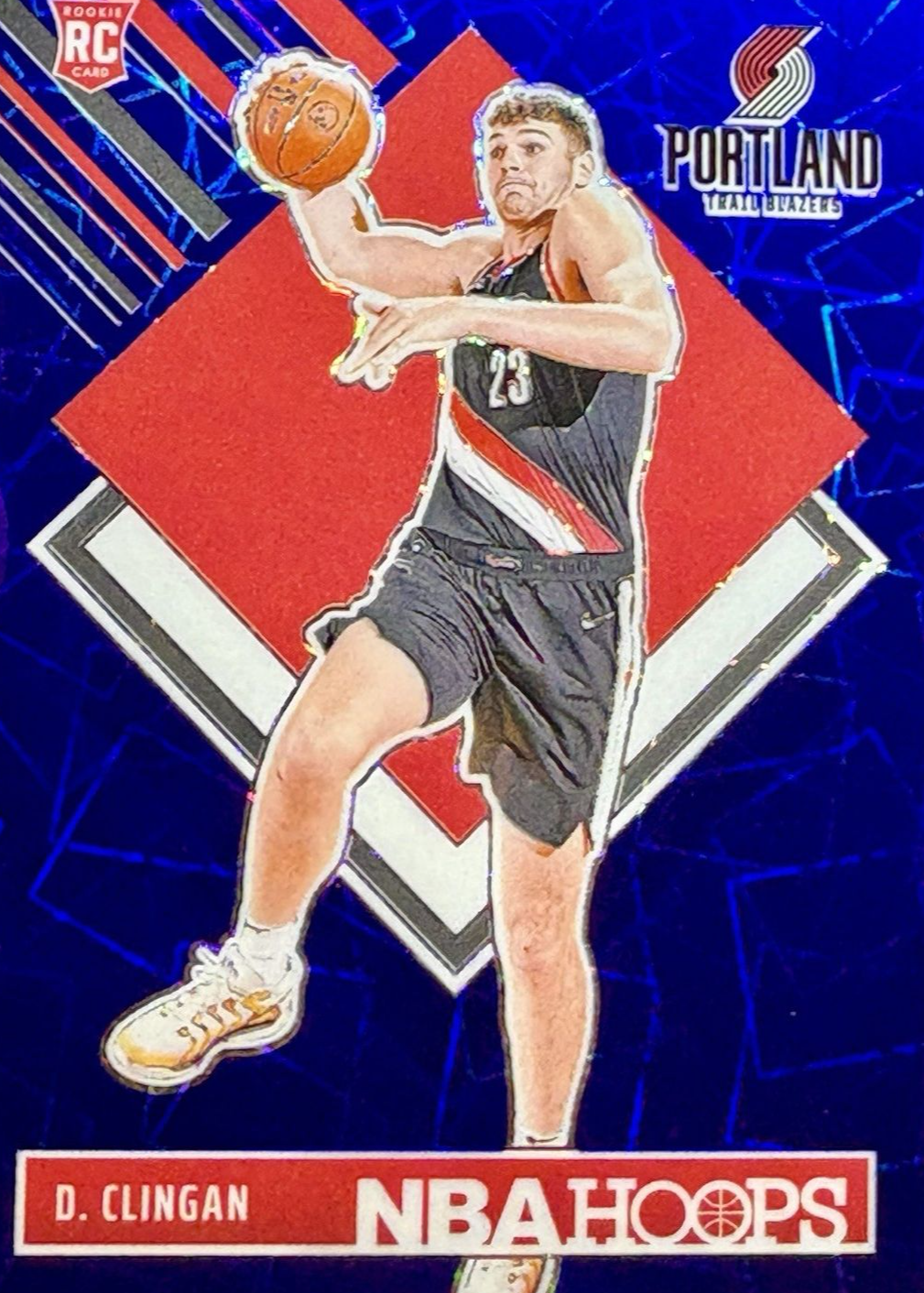 Donovan Clingan 2024 Hoops #293 Tribute - Premium Blue Lazer /49
