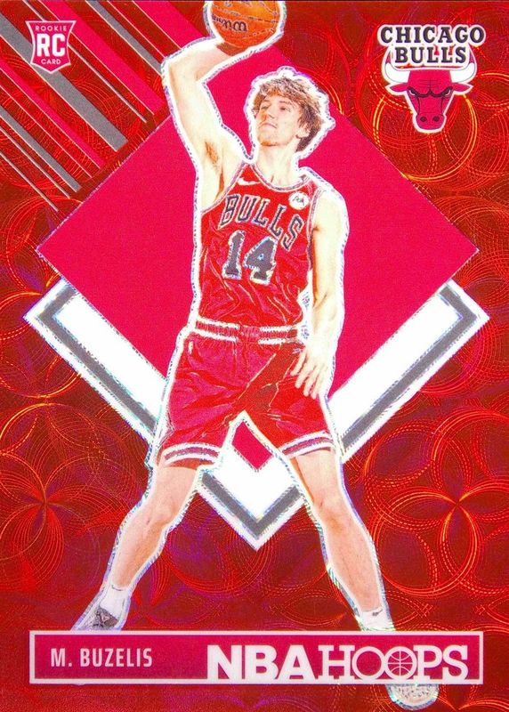Matas Buzelis 2024 Hoops #295 Tribute - Red Scope /49 Rookie RAW