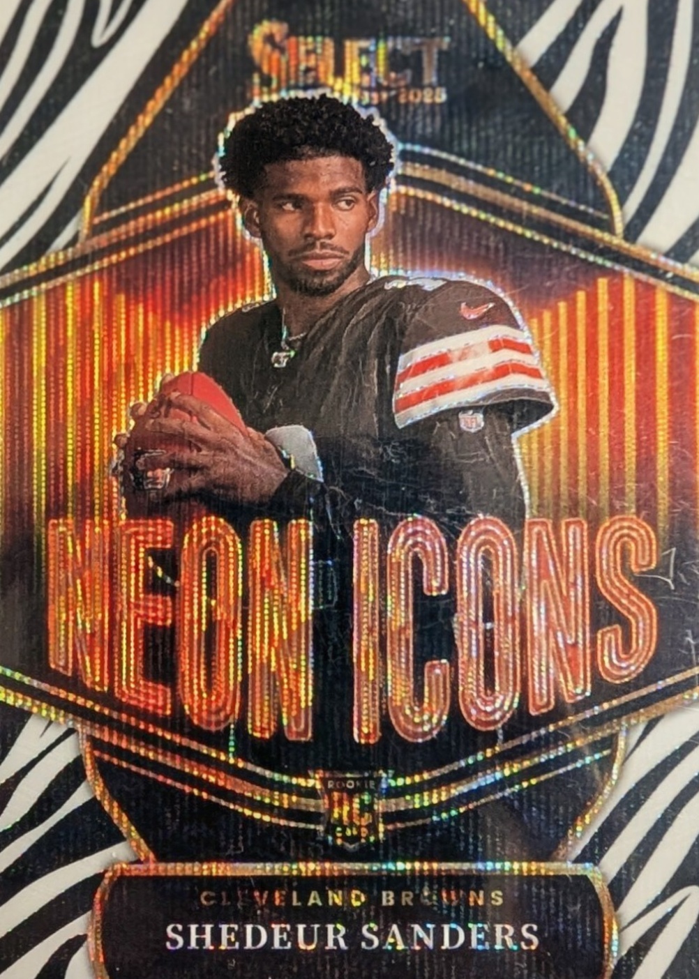 Shedeur Sanders 2025 Select #5 Neon Icons - Zebra /(SSP) Price