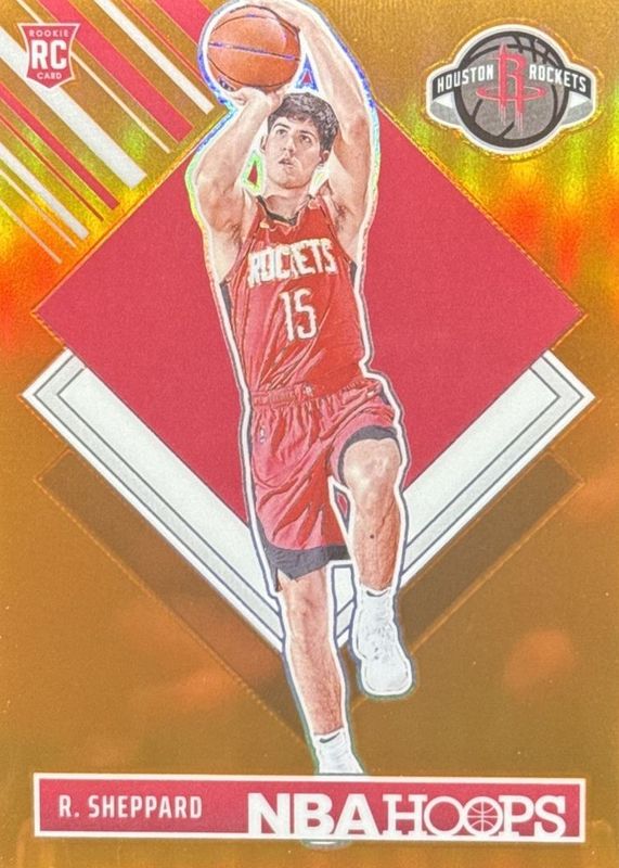 Reed Sheppard 2024 Hoops #291 Tribute - Premium Orange /199 Rookie RAW