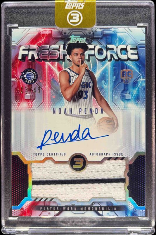 2025 Topps Three #FFR-NP Fresh Force Relic Autographs /49