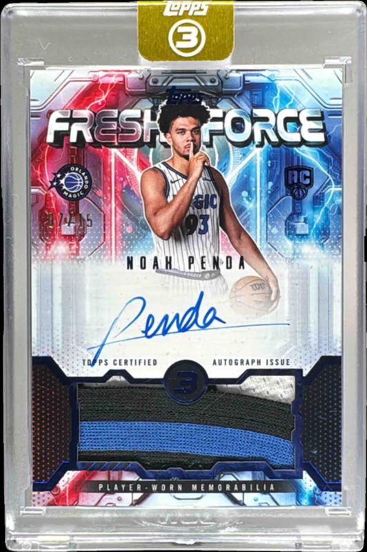 2025 Topps Three #FFR-NP Fresh Force Relic Autographs - Blue /15