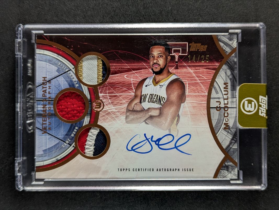 2025 Topps Three #V3A-CM Veteran 3 Patch Autographs - Bronze /25