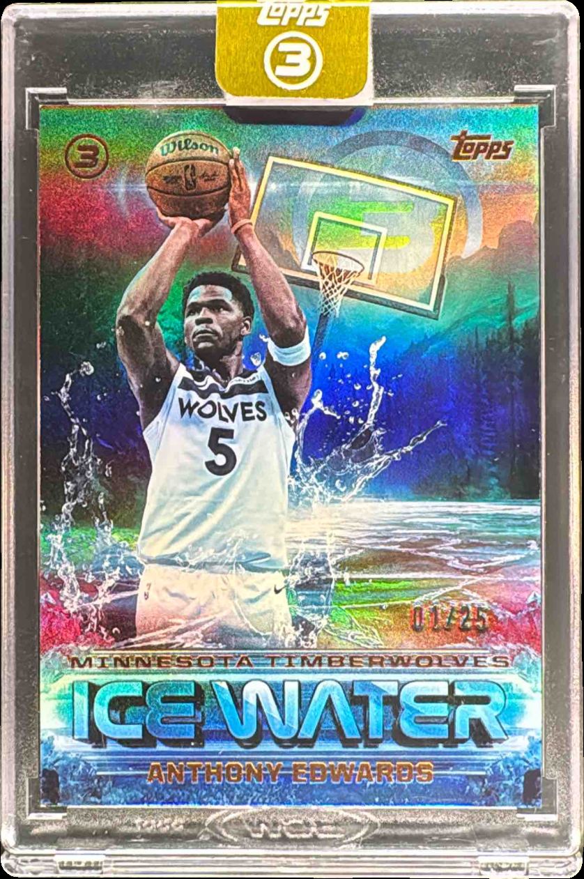 Anthony Edwards 2025 Topps Three #IW-17 Ice Water - Bronze /25 Price ...