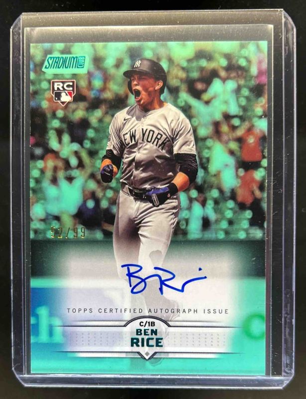 Ben Rice 2025 Topps Stadium Club #SCBA-BR Autographs - Turquoise 