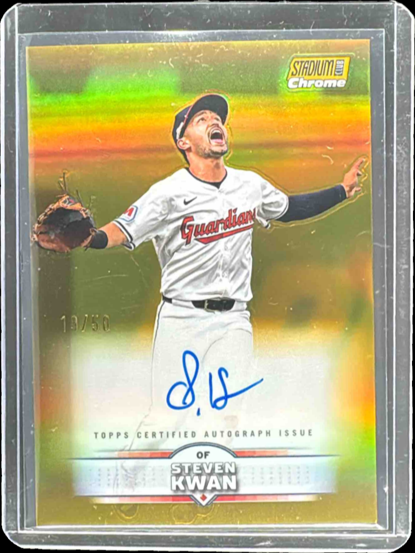 スティーブン　クワン　topps stadium club ルーキー　サイン Steven Kwan 2025 Topps Stadium Club #SCCA-SK Chrome Autographs