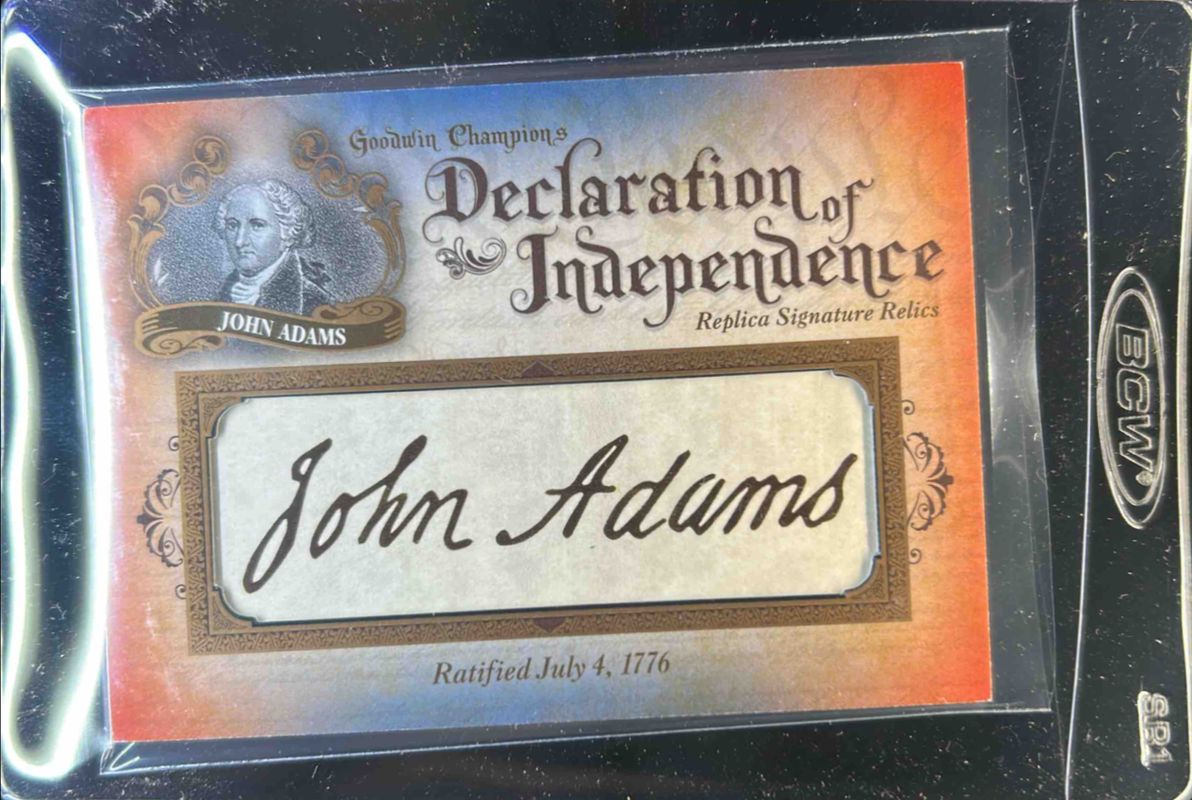 2016 Upper Deck Goodwin Champions #DOI-30 Declaration of Independence Facsimile Signatures Relics /76