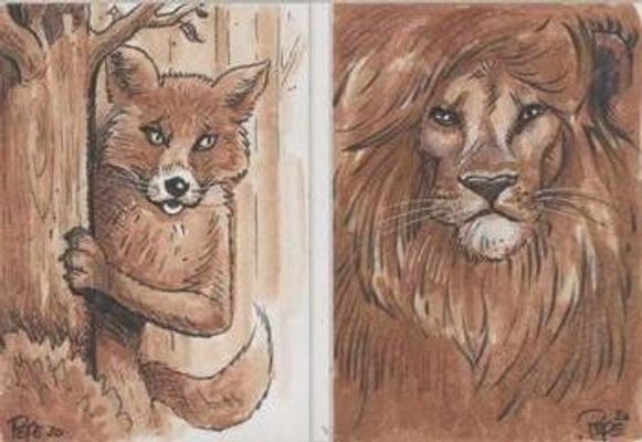 2020 Upper Deck Goodwin Champions #AFDS-2 Aesop's Fables Dual Sketch Booklet /1