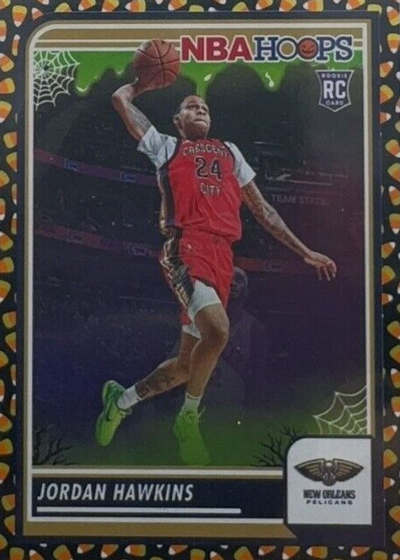 Jordan Hawkins 2023 Haunted Hoops #125 Holo Candy Rookie RAW