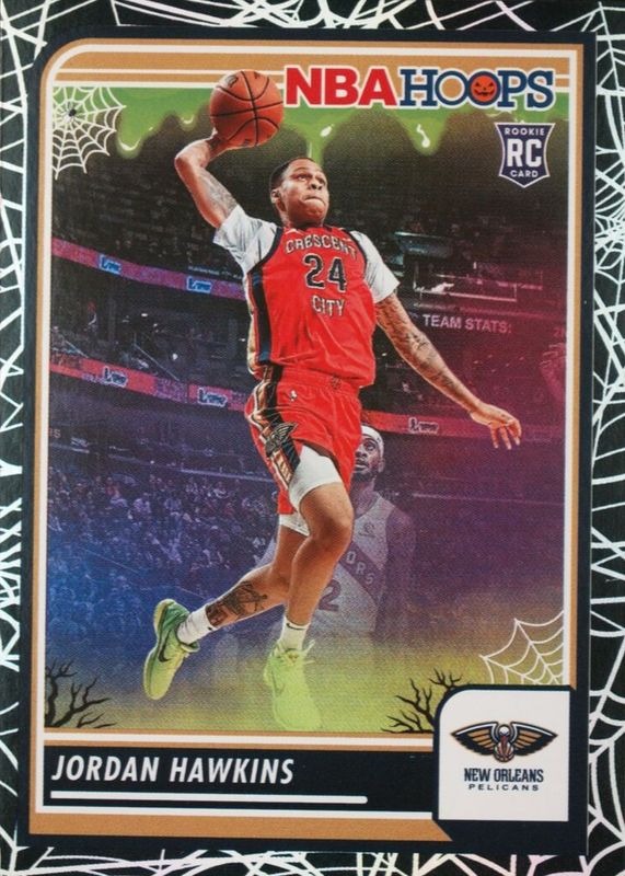 Jordan Hawkins 2023 Haunted Hoops #125 Holo Webs Rookie RAW