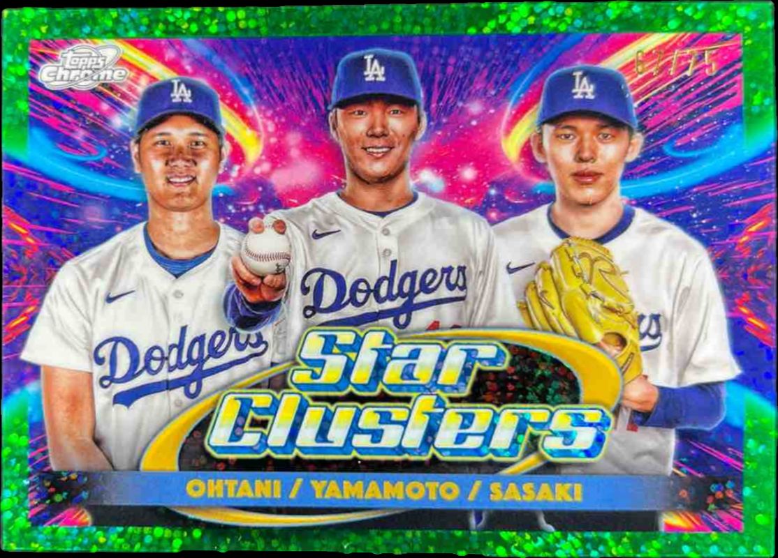 2025 Topps Chrome Cosmic #TSC-1 Triple Star Clusters - Green Space Dust Refractor /75