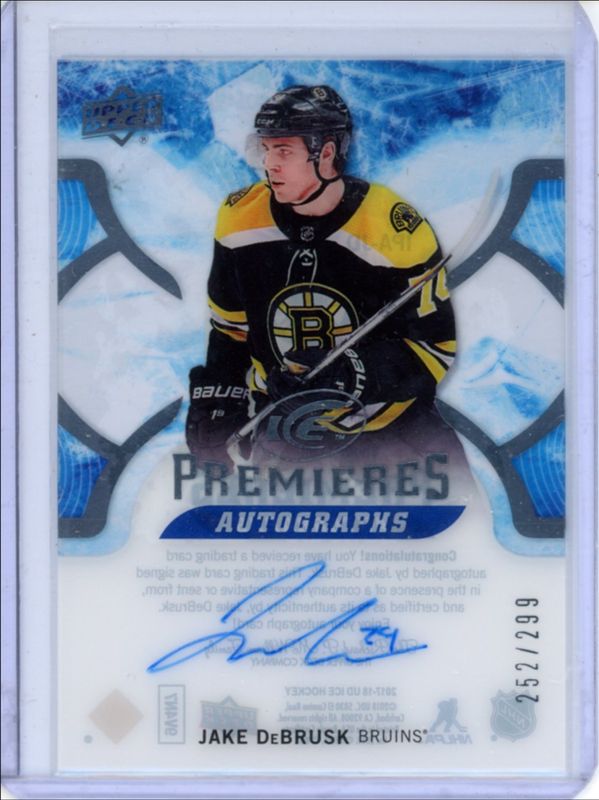 2017 Upper Deck Ice #IPA-JD Ice Premieres Autographs /299