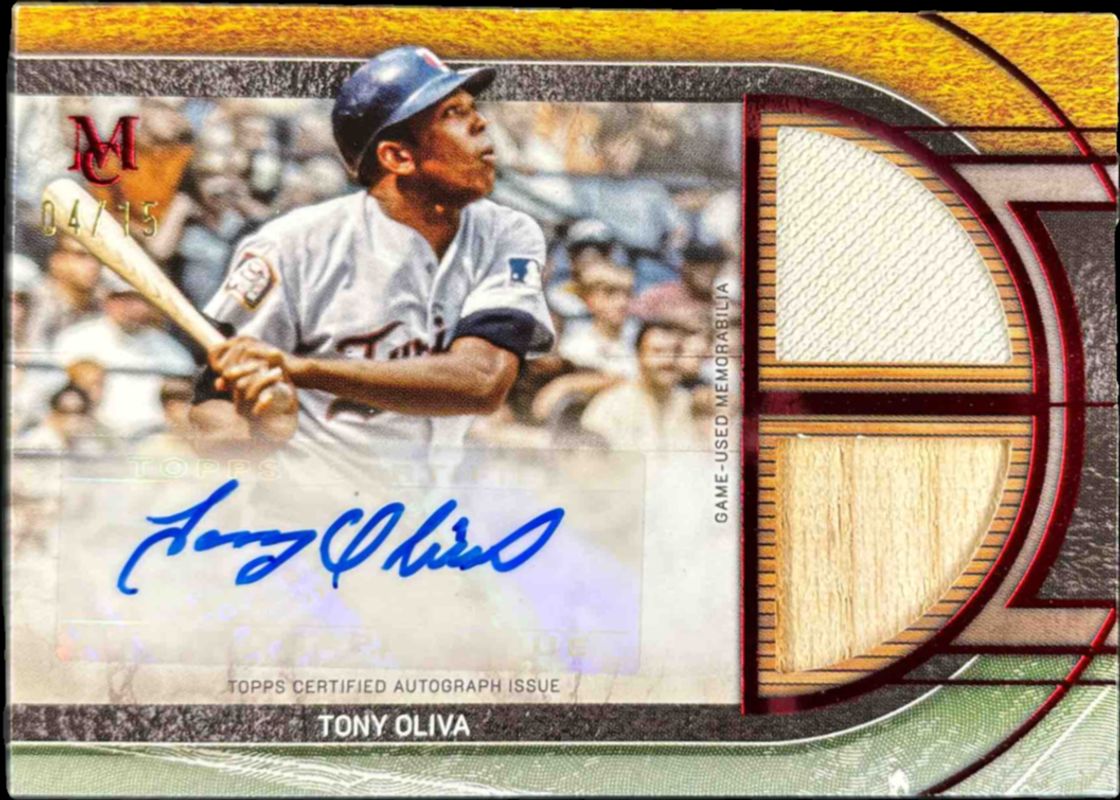 2025 Topps Museum Collection #SPDRA-TO Single Player Signatures Swatches Dual Relic Autographs - Ruby /15