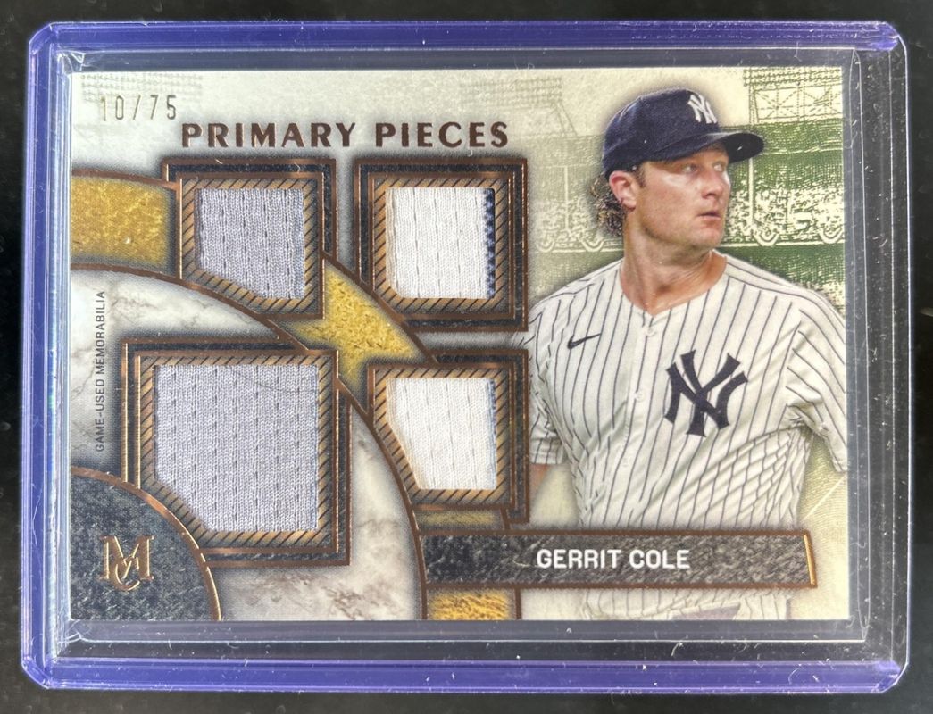 2025 Topps Museum Collection #SPPQ-GC Single Player Primary Pieces Quad Relic - Copper /75