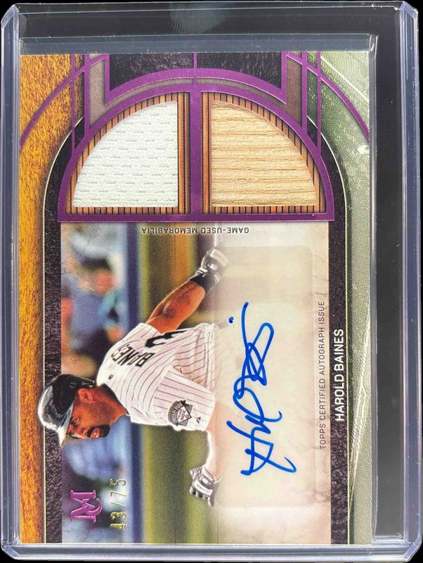 2025 Topps Museum Collection #SPDRA-HB Single Player Signatures Swatches Dual Relic Autographs - Pink Sapphire /75