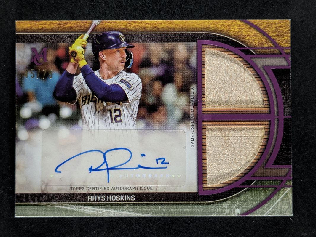 2025 Topps Museum Collection #SPDRA-RH Single Player Signatures Swatches Dual Relic Autographs - Pink Sapphire /75