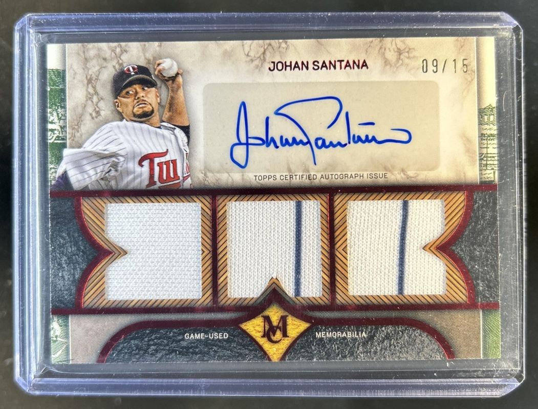2025 Topps Museum Collection #SPTRA-JS Single Player Signatures Swatches Triple Relic Autographs - Ruby /15