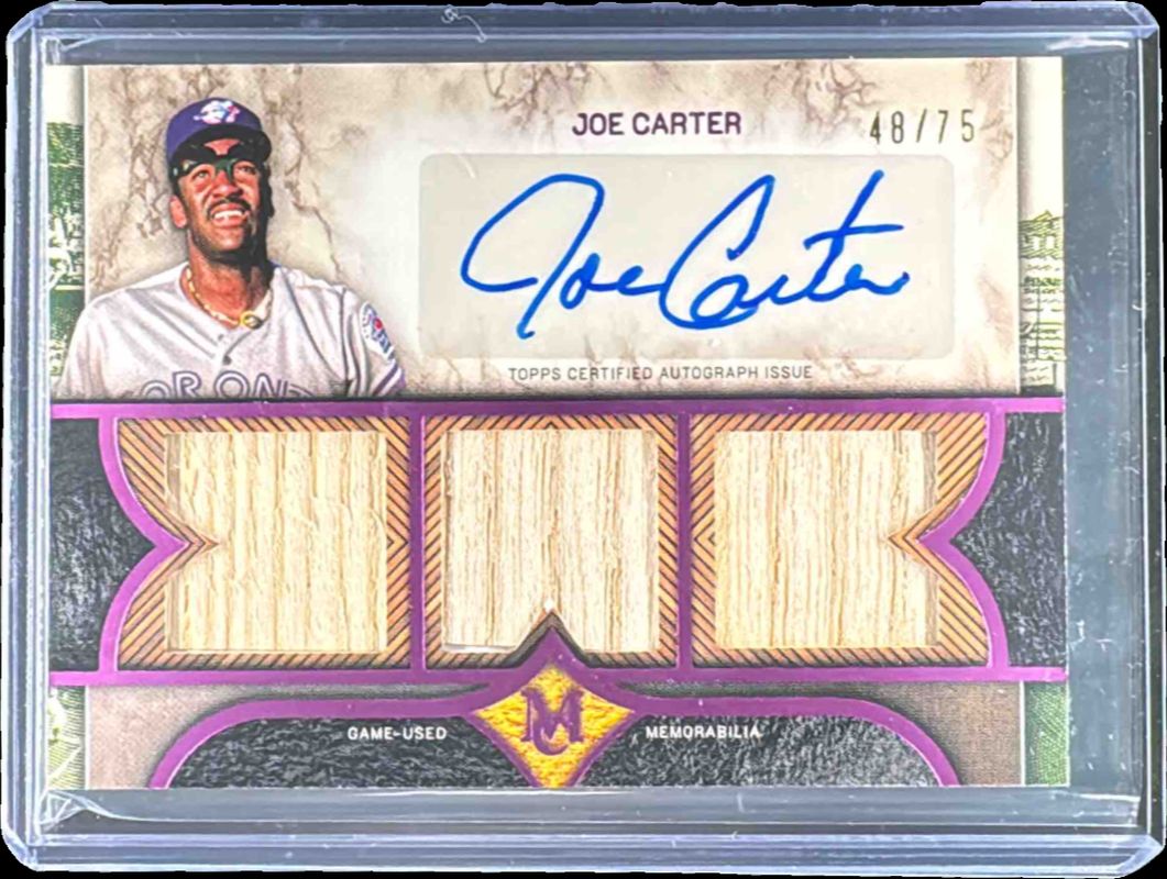 2025 Topps Museum Collection #SPTRA-JCA Single Player Signatures Swatches Triple Relic Autographs - Pink Sapphire /65
