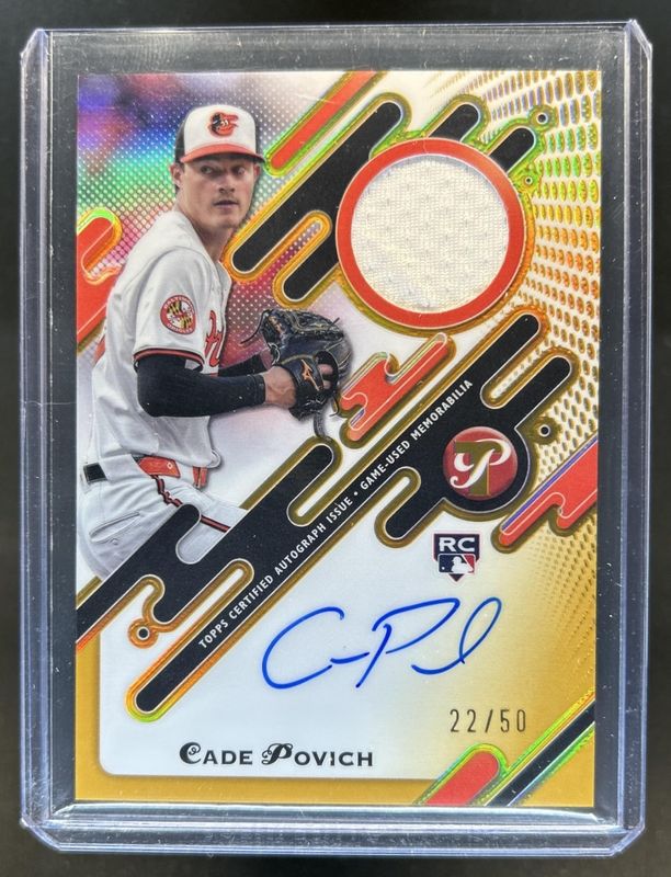 2025 Topps Pristine #PPAR-CP Pristine Pieces Autographs Relic - Gold Refractor /50