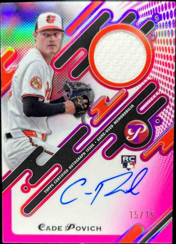 2025 Topps Pristine #PPAR-CP Pristine Pieces Autographs Relic - Pink Refractor /15