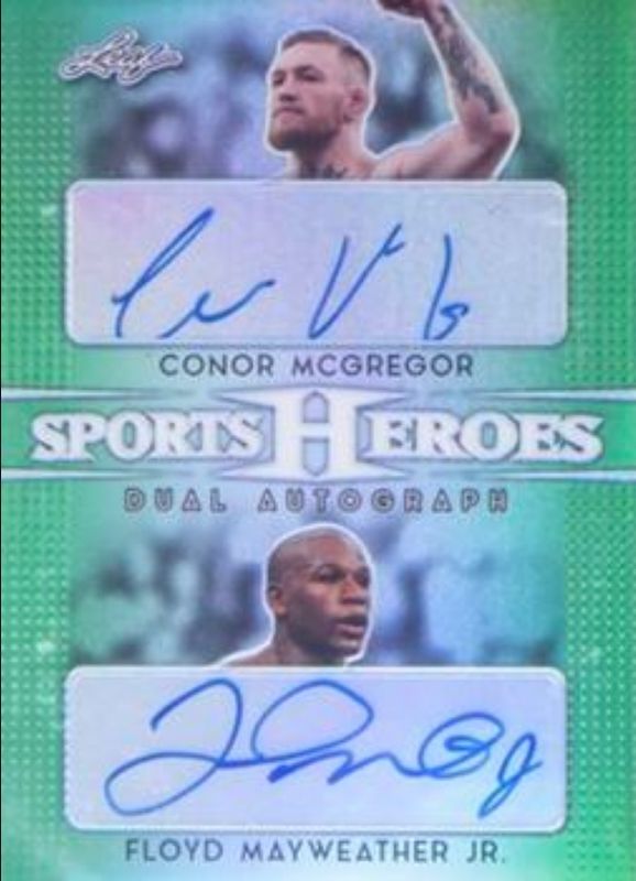 2017 Leaf Metal Sports Heroes #DA-07 Dual Autographs Prismatic Green /2