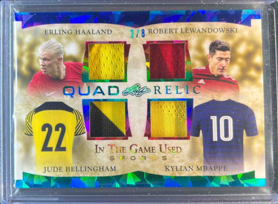 2022 Leaf In The Game Used Sports #GQM-07 Game Used Quad Memorabilia Purple /9
