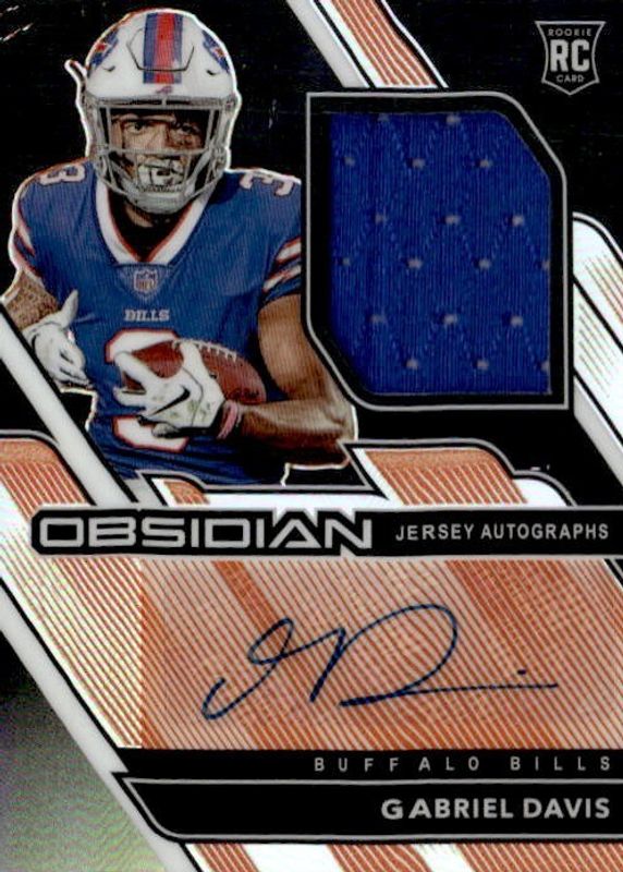 Gabriel Davis 2020 Obsidian #239 Rookie Jersey Autographs - Electric Etch Orange (/99) RAW