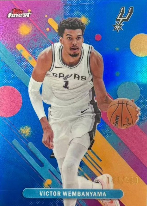 Victor Wembanyama 2025 Topps Finest #98 Common - Blue Refractor