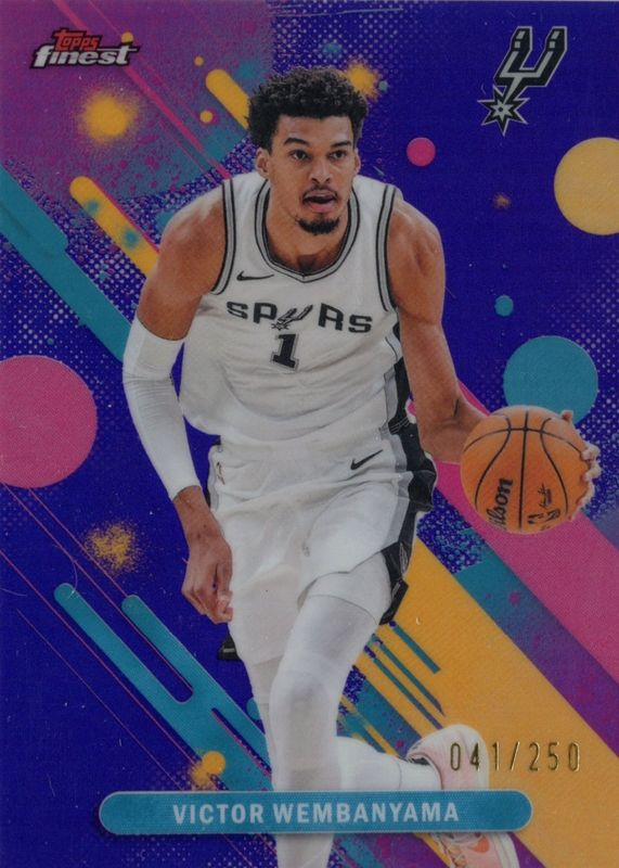 Victor Wembanyama 2025 Topps Finest #98 Common - Purple Refractor
