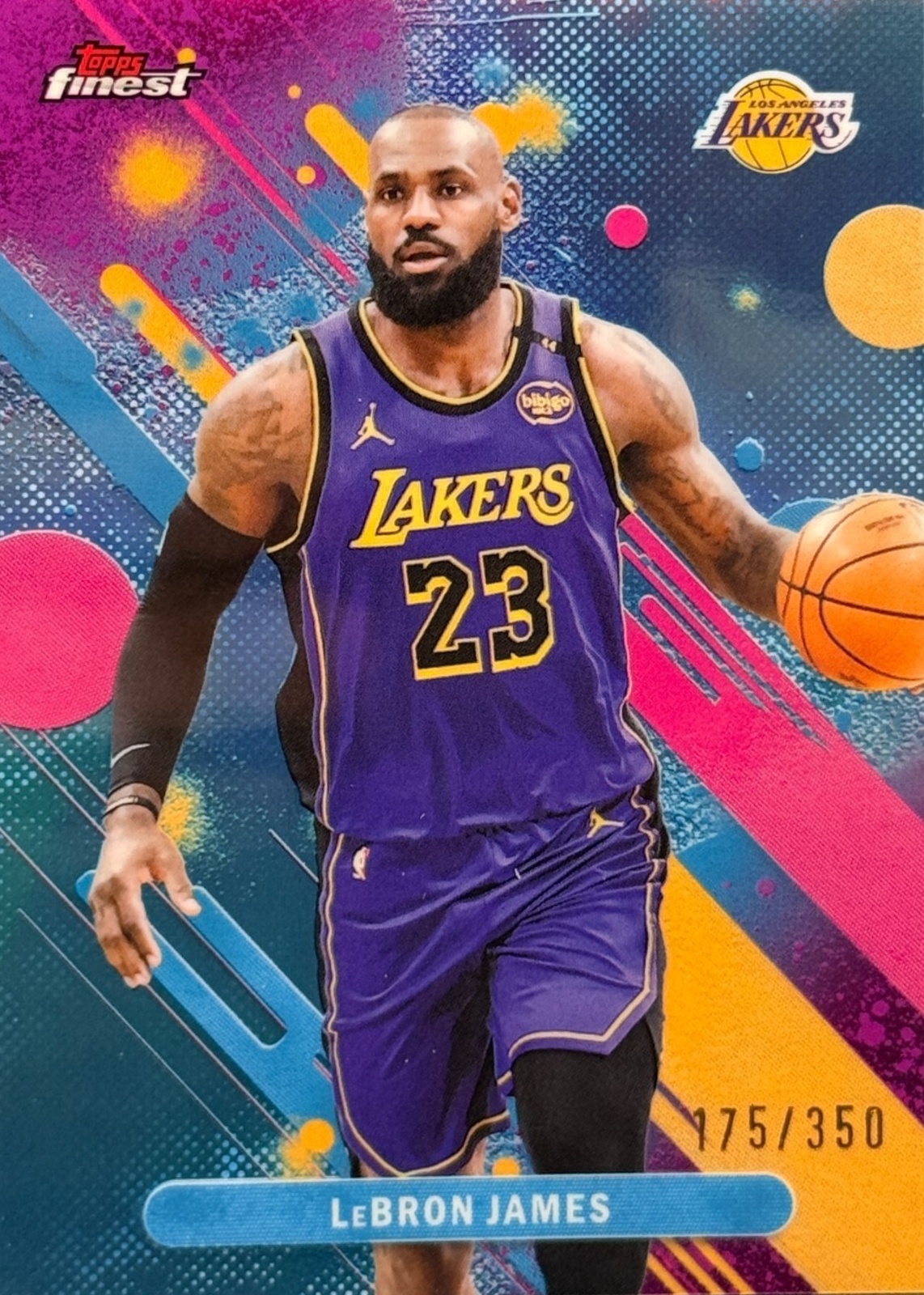 LeBron James 2025 Topps Finest #79 Common - Sky Blue Refractor