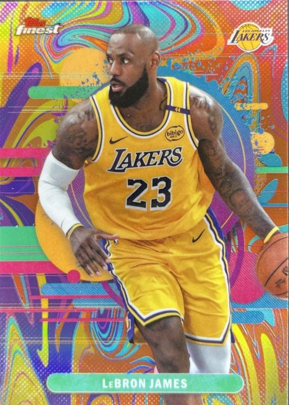 LeBron James 2025 Topps Finest #165 Uncommon - Oil Spill Refractor
