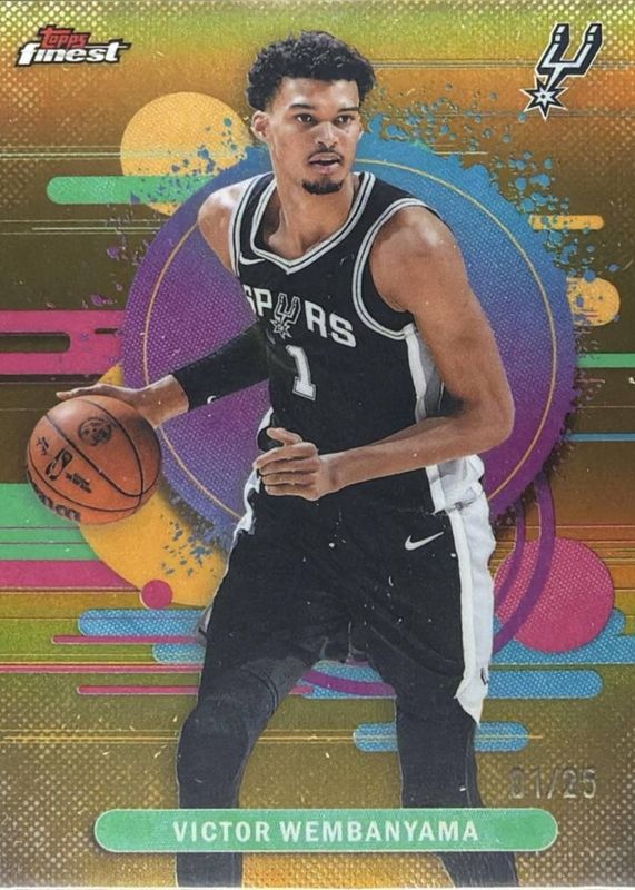 Victor Wembanyama 2025 Topps Finest #179 Uncommon - Gold Refractor 